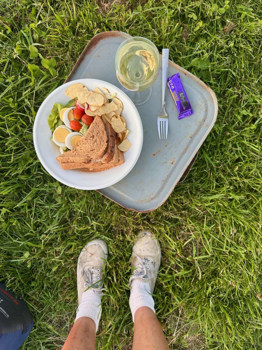 Wunderbares Abendbrot auf dem Station Farm Campingplatz