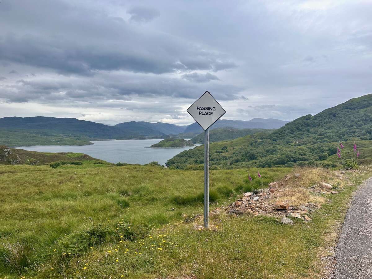 North Coast 500 - passing place with view on Loch