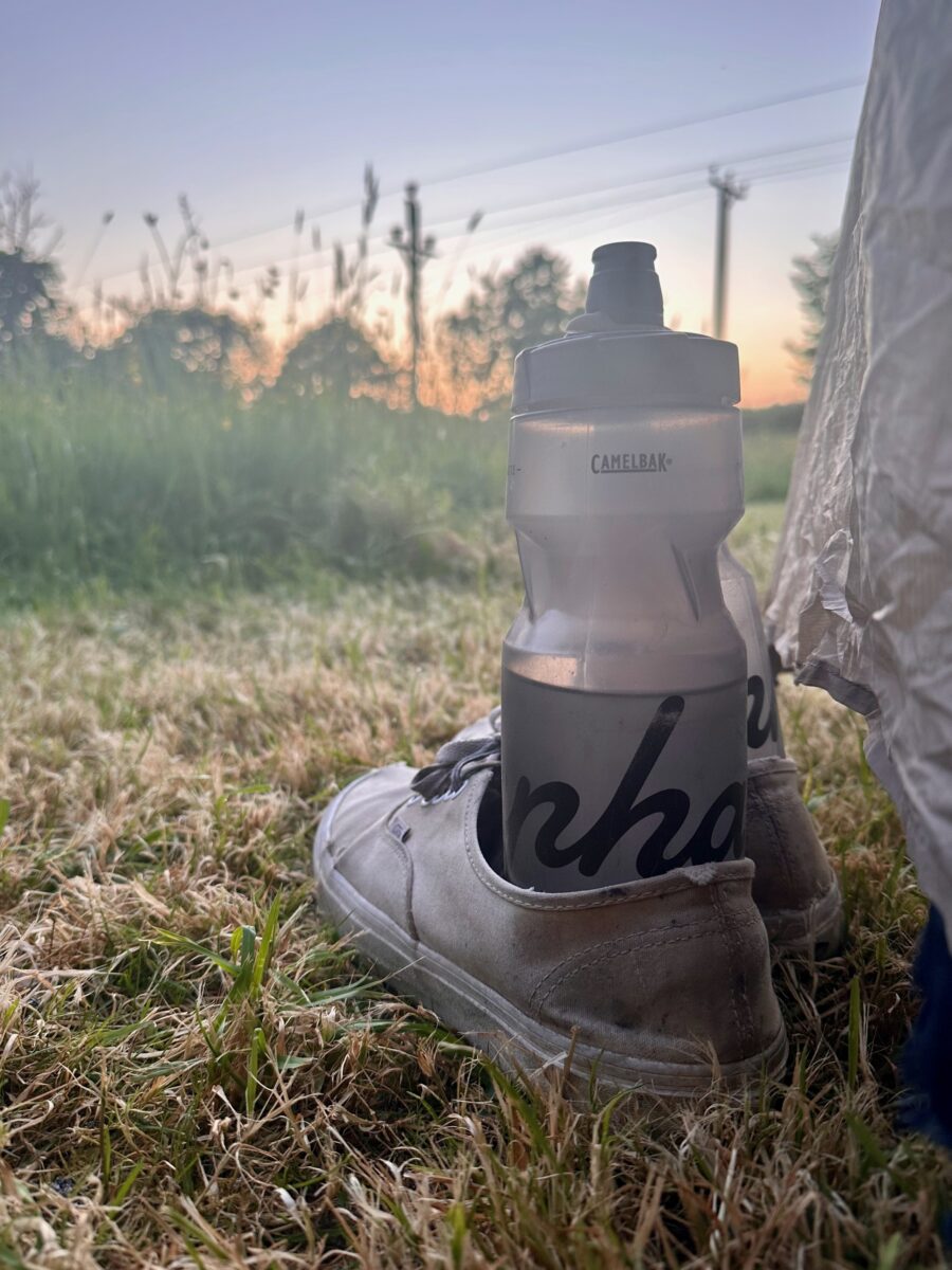 Land's End to John o'Groats - my Rapha bottle on a beautiful camp site