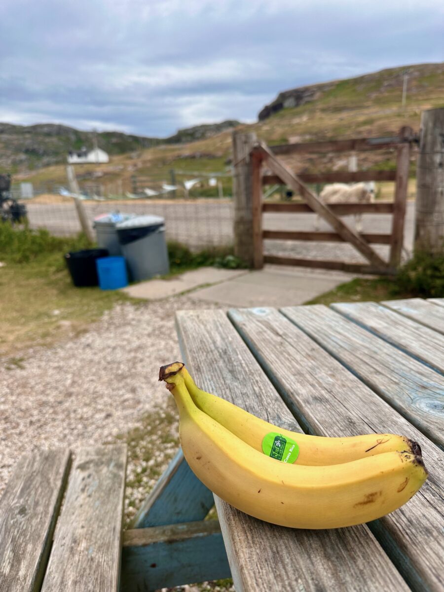 Proviant bei Flossie's, Clachtoll Beach