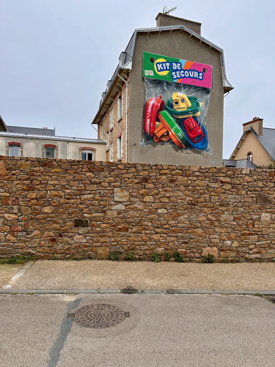 EuroVelo 4 - Wandgemälde in Primel, Bretagne