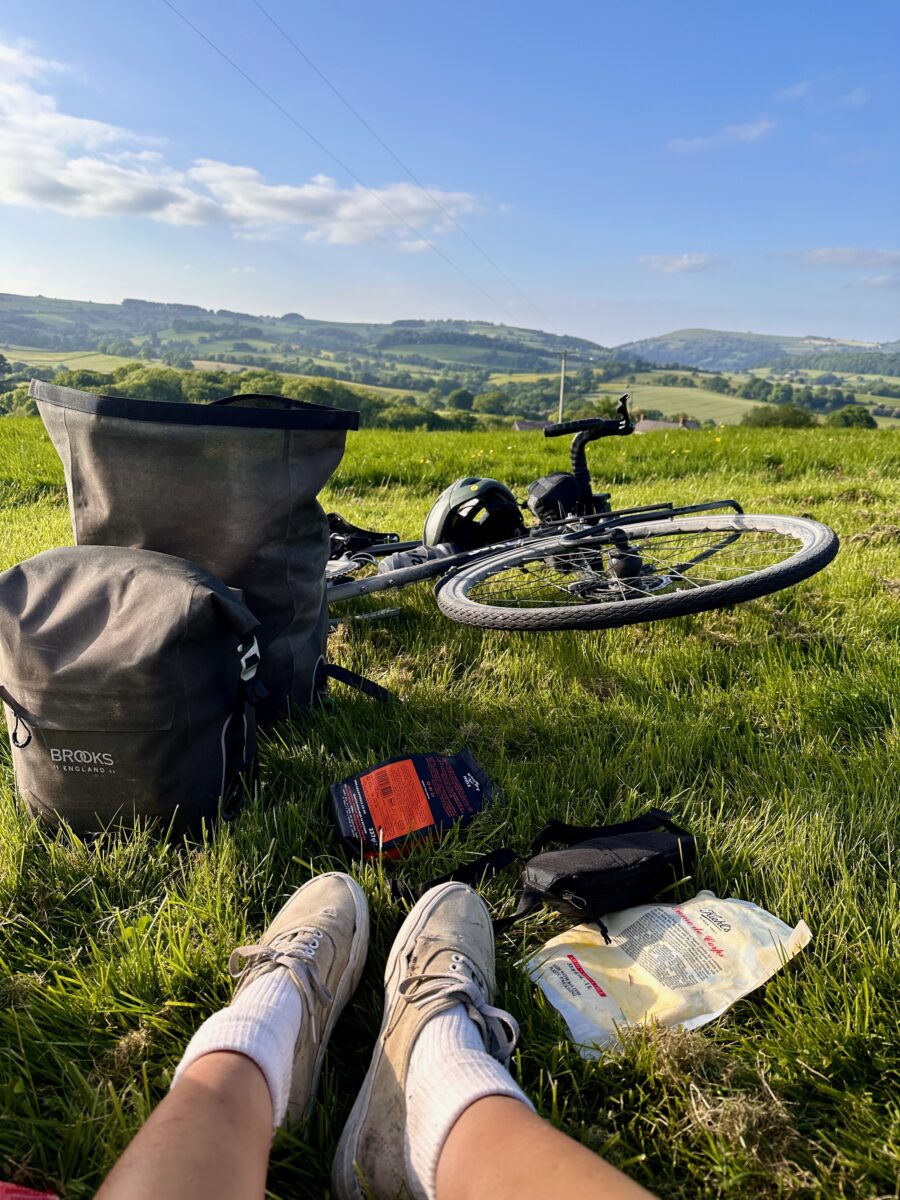 Enjoying the view before setting up tent