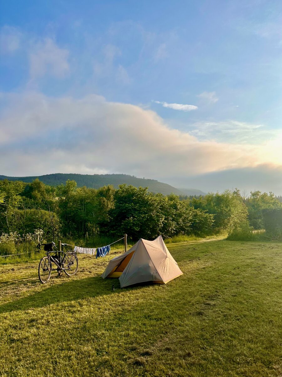 My tent pitched at Pillars of Hercules in Fife