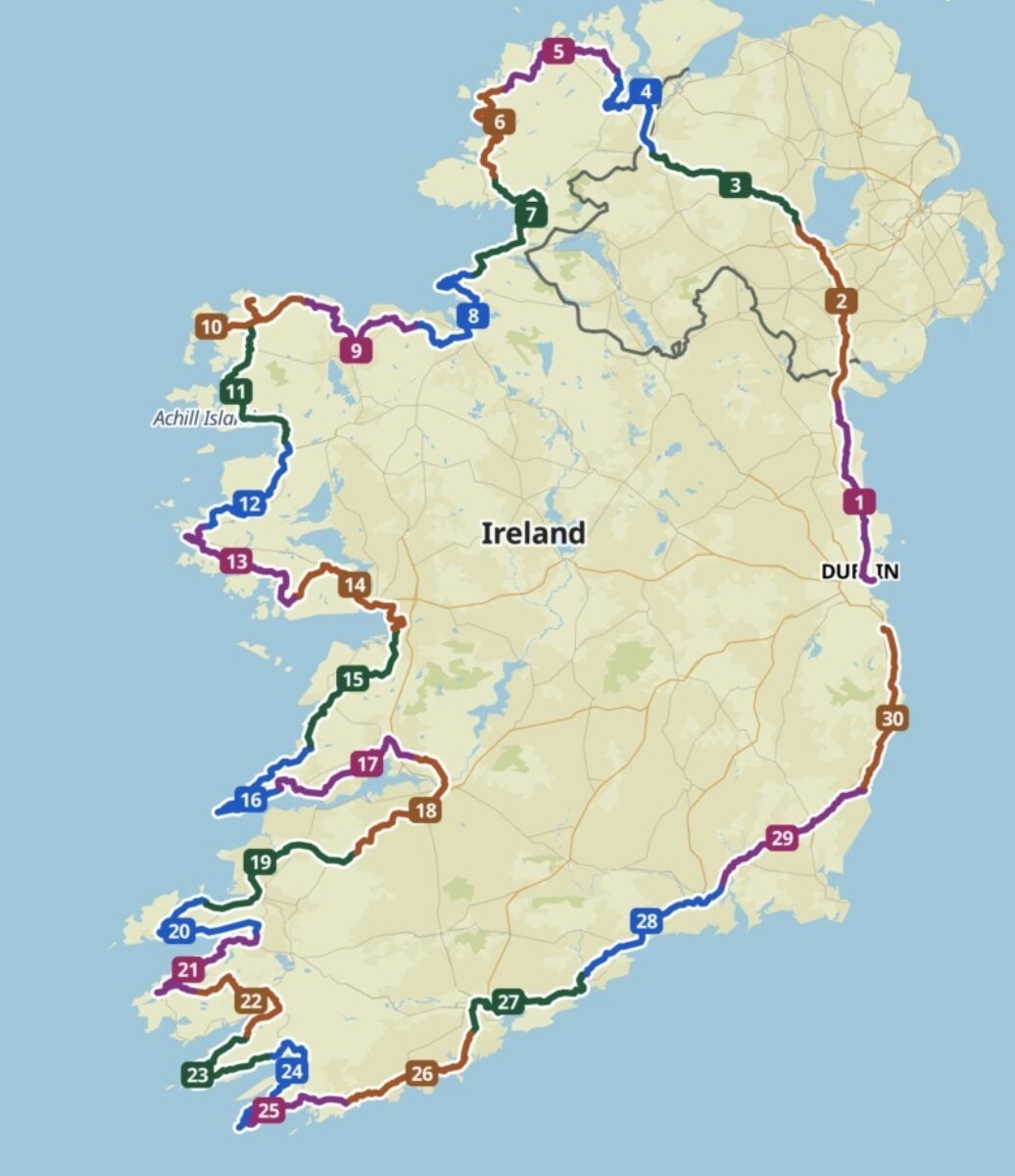 First draft of my cycle tour around Ireland