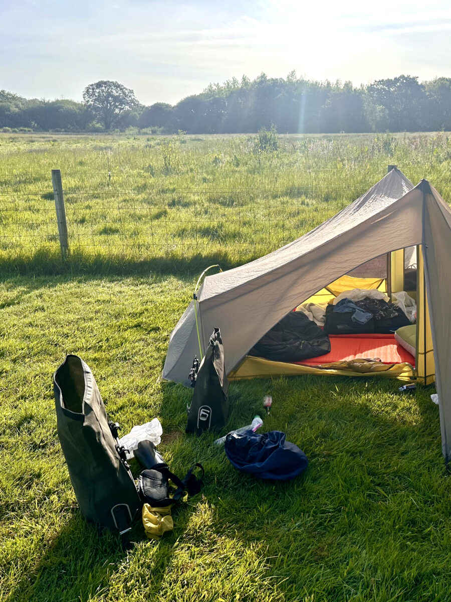 Land's End to John o'Groats - Camp set up, always a bit of a mess