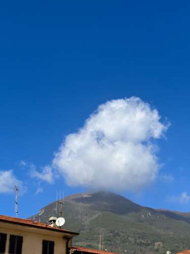 EuroVelo 5 - a nice cloud over Camaiore, Italy