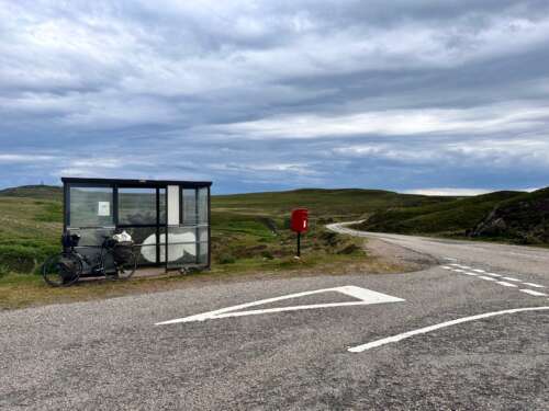 North Coast 500 - busstop near Coldbackie