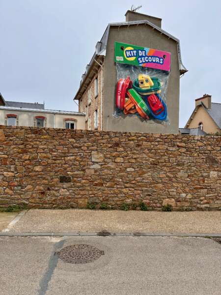 EuroVelo 4 - Wandgemälde in Primel, Bretagne