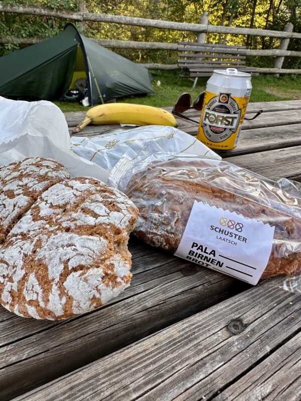 Local specialties on the campsite in Glurns