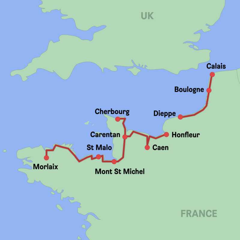 Map of the Eurovelo 4 in France