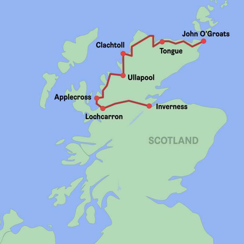 Map North Coast 500 Scotland