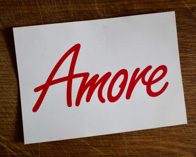 Amore store postcard