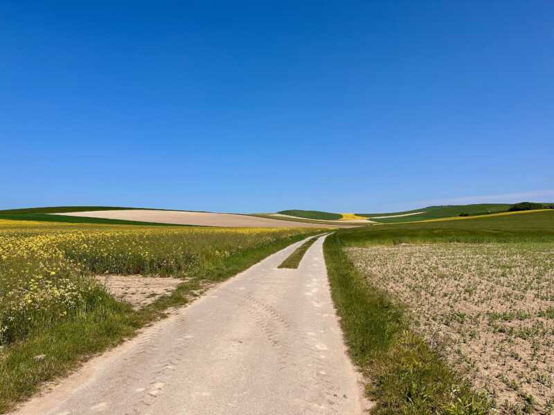 Eurovelo 4 - Surreal hills on the way to Calais