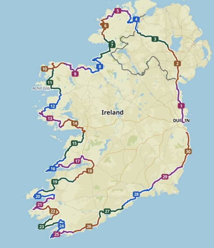 First draft of my cycle tour around Ireland